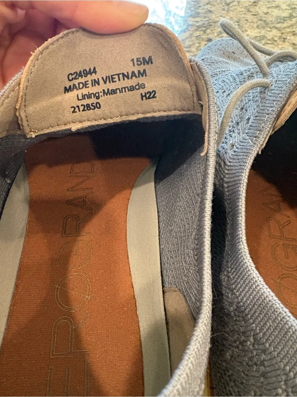 Cole Haan Gray Knit Wingtip Derby with Tan Leather Accents